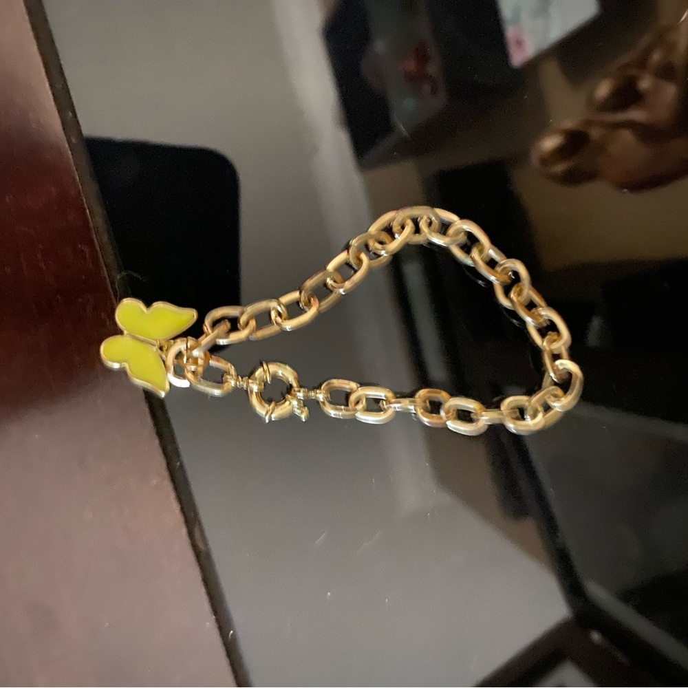 Gold Butterfly Charm Bracelet